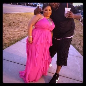 Pink David’s Bridal dress